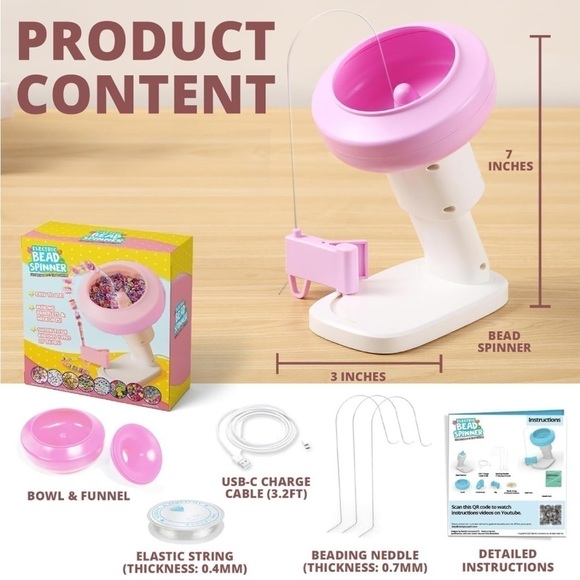 Brand New Electric Bead Spinner Fast Beading Necklace & Bracelet Jewelry Maker - Picture 6 of 14